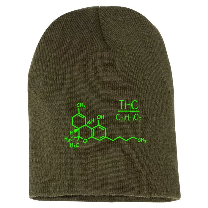 Cannabis Molecule Short Acrylic Beanie