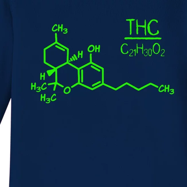 Cannabis Molecule Baby Long Sleeve Bodysuit