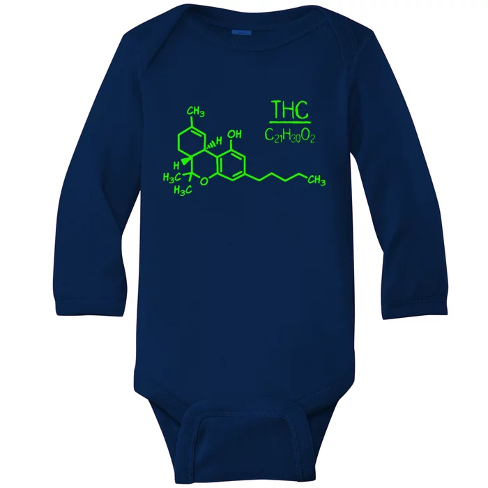 Cannabis Molecule Baby Long Sleeve Bodysuit