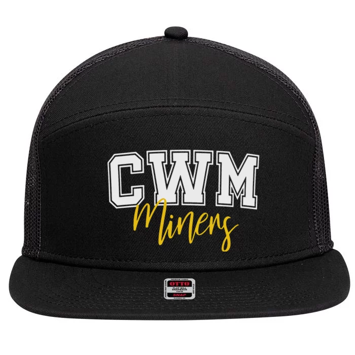 Cwm Miners 7 Panel Mesh Trucker Snapback Hat