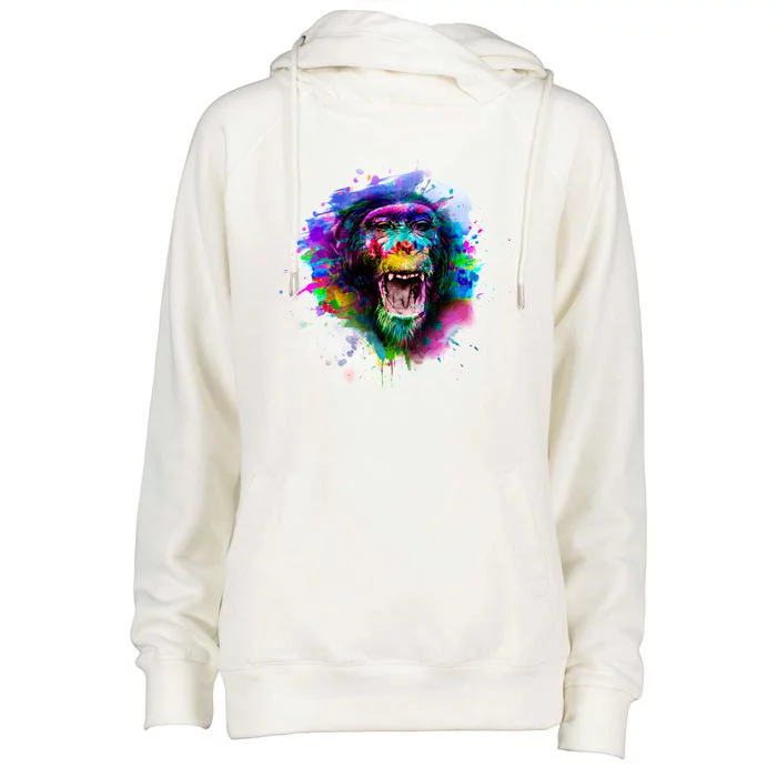 Colorful Monkey Womens Funnel Neck Pullover Hood