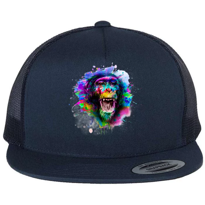 Colorful Monkey Flat Bill Trucker Hat