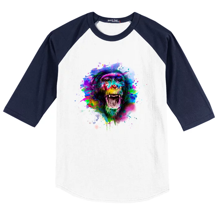 Colorful Monkey Baseball Sleeve Shirt