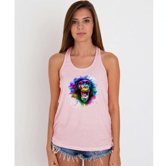 Colorful Monkey Women's Knotted Racerback Tank