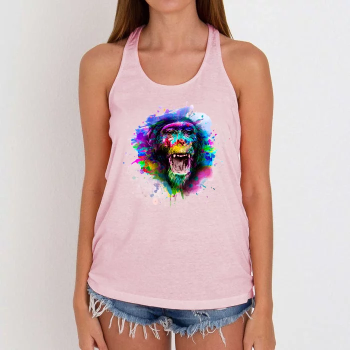 Colorful Monkey Women's Knotted Racerback Tank