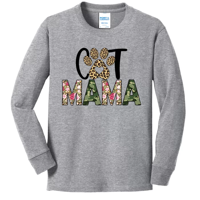 Cat Mama Kids Long Sleeve Shirt