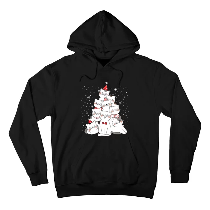 Cute Meowy Catmas Cat Christmas Merry Tree Xmas Hoodie