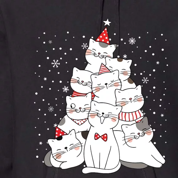 Cute Meowy Catmas Cat Christmas Merry Tree Xmas Premium Hoodie