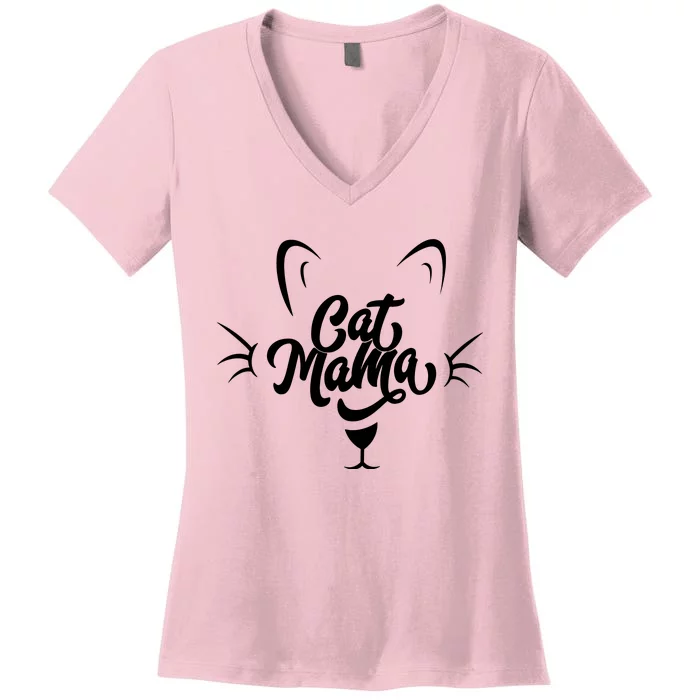 Cat Mama Women's V-Neck T-Shirt