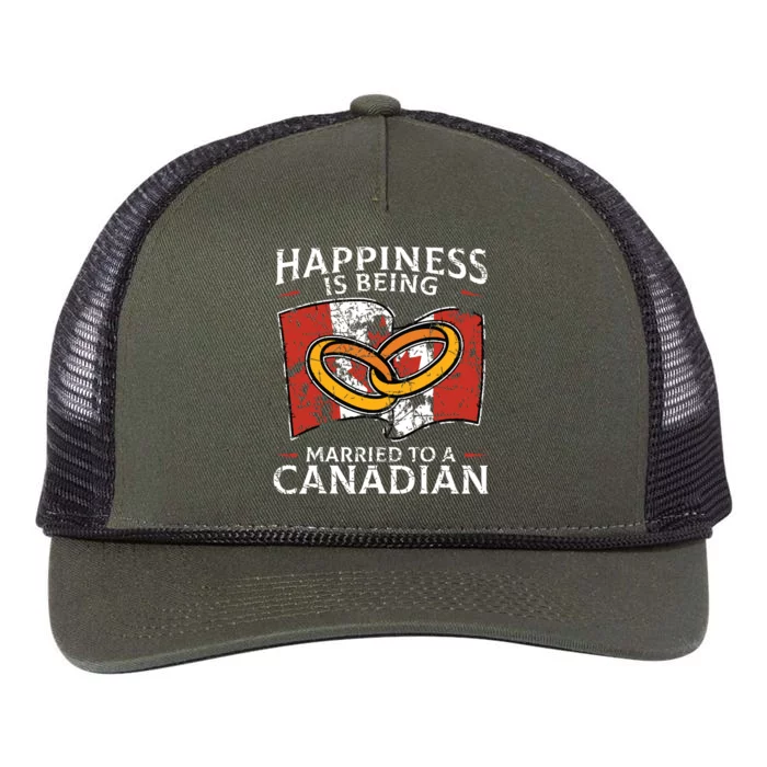 Canada Marriage Canadian Married Flag Wedded Culture Flag Retro Rope Trucker Hat Cap