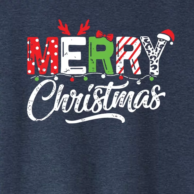 Cute Merry Christmas Matching Family Christmas Women's Crop Top Tee