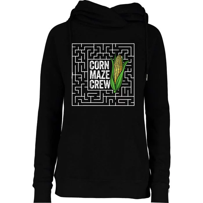 Corn Maze Crew Corn Maze Funny Halloween Corn Maze Womens Funnel Neck Pullover Hood