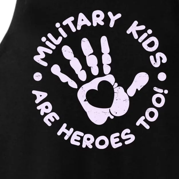 Cute Military Children Are Heroes Too Ladies Tri-Blend Wicking Tank