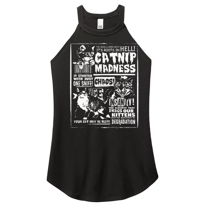 Catnip Madness Cute Kitten Cat Lover Gift For Cat Owners Women’s Perfect Tri Rocker Tank