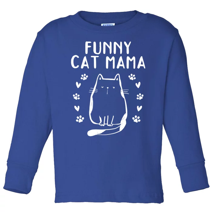 Cat Mama Cute Cat Lover Cat Mom Gift Funny Cat Mama Gift Toddler Long Sleeve Shirt