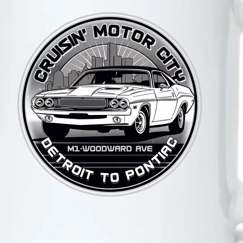 Cruisin Motor City Detroit To Pontiac Classic Muscle Car Black Color Changing Mug