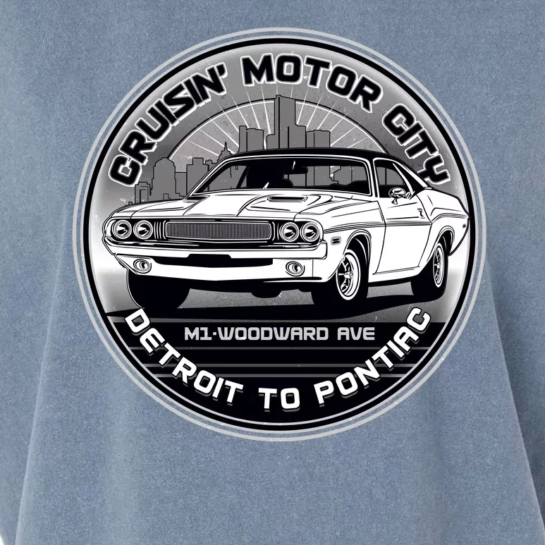 Cruisin Motor City Detroit To Pontiac Classic Muscle Car Garment-Dyed Women's Muscle Tee