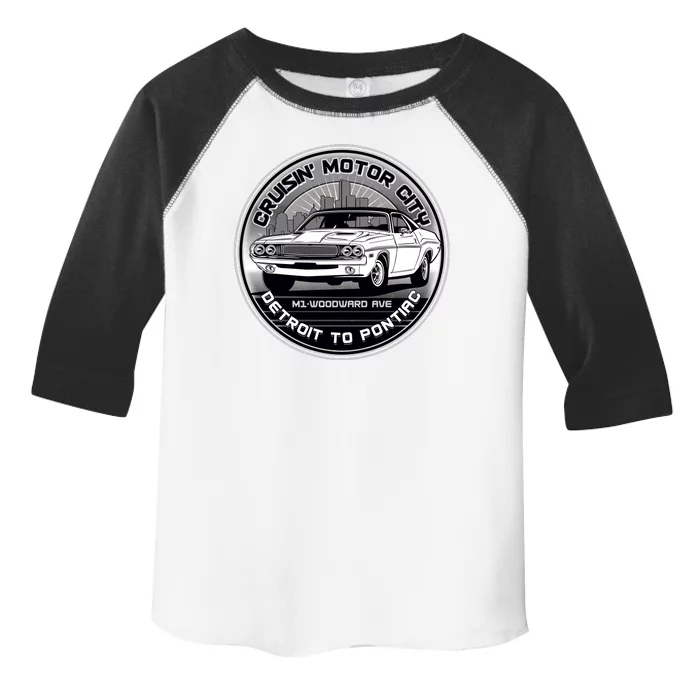 Cruisin Motor City Detroit To Pontiac Classic Muscle Car Toddler Fine Jersey T-Shirt