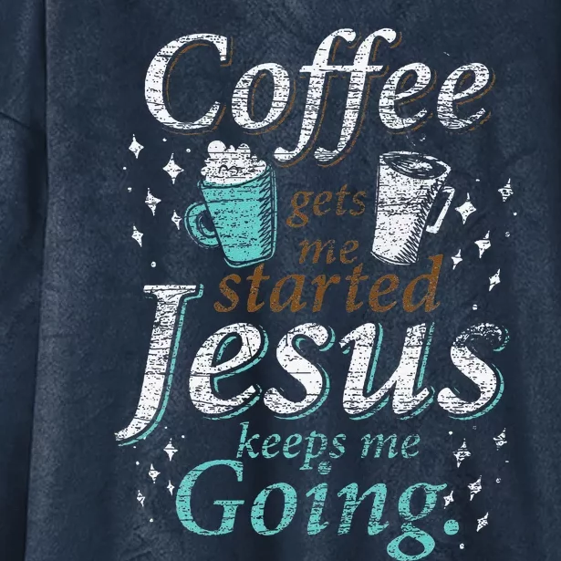 Coffee Morning Christian Gift Idea Jesus Hooded Wearable Blanket