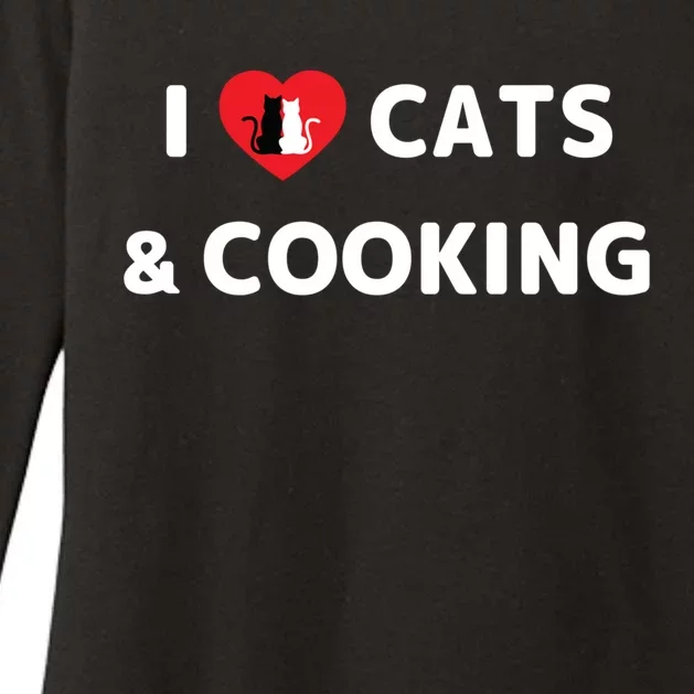 Cat Mom Cooking Accessories I Love Cats And Cooking Gift Womens CVC Long Sleeve Shirt