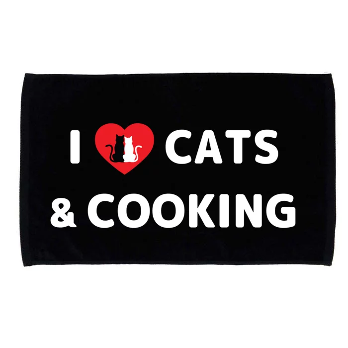 Cat Mom Cooking Accessories I Love Cats And Cooking Gift Microfiber Hand Towel