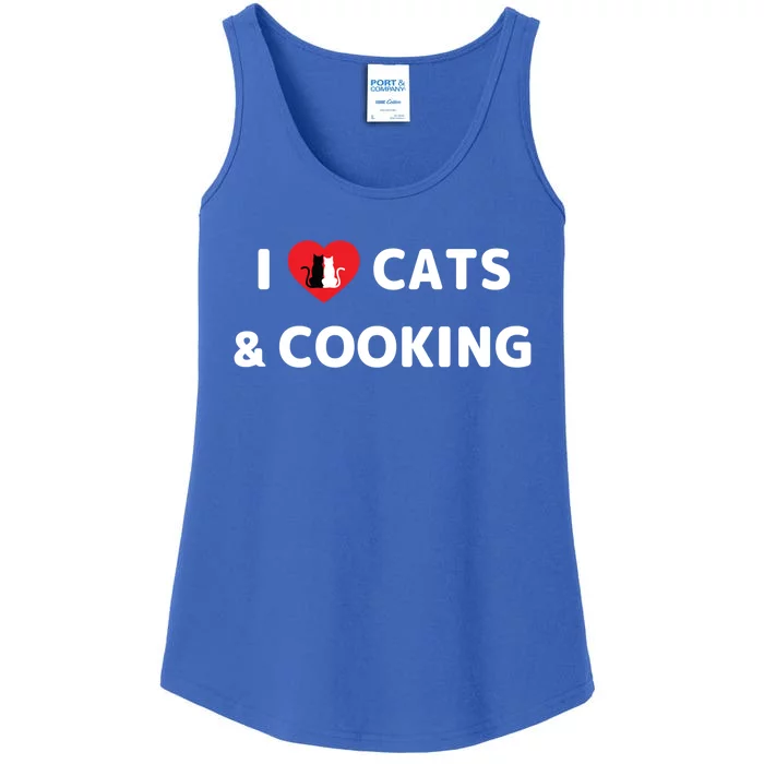 Cat Mom Cooking Accessories I Love Cats And Cooking Gift Ladies Essential Tank