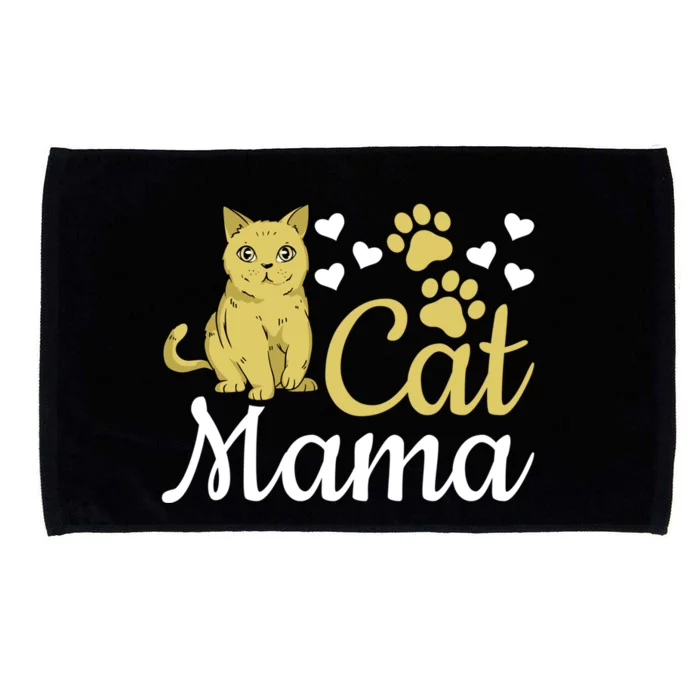 Cat Mom Cute Cat Mama Cat Lover I Cat Mama Gift Microfiber Hand Towel