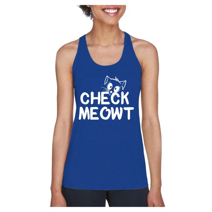 Check Meowt Cat Women's Racerback Tank