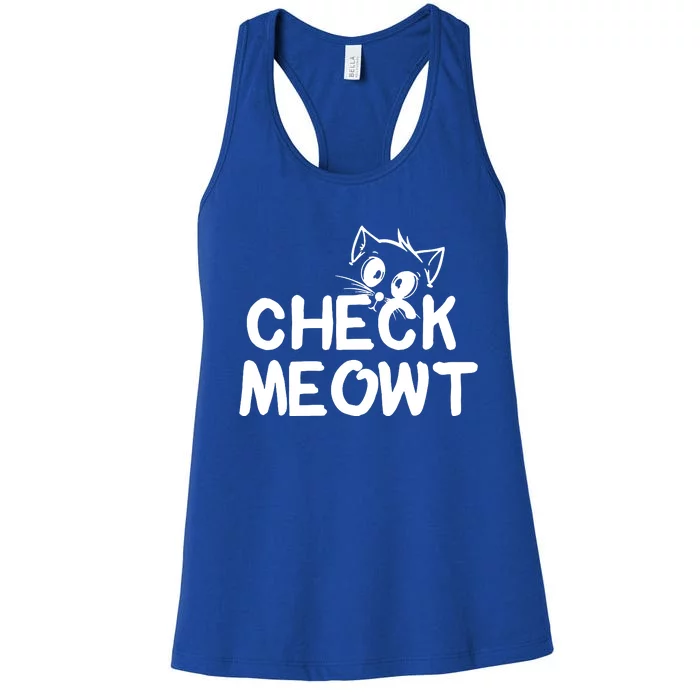 Check Meowt Cat Women's Racerback Tank