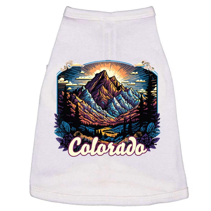 Colorado Mountains Classic Graphic Design Colorado Doggie Tank