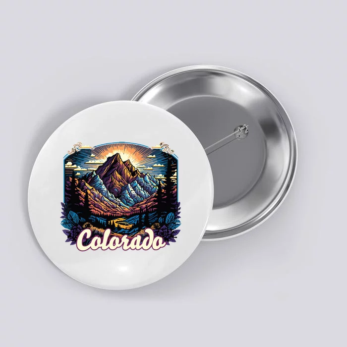 Colorado Mountains Classic Graphic Design Colorado Button