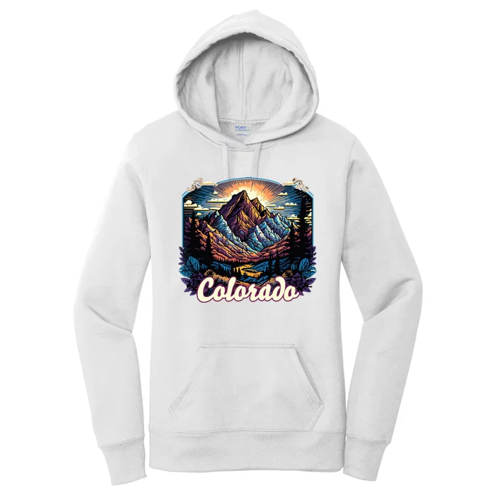 Colorado Mountains Classic Graphic Design Colorado Women's Pullover Hoodie