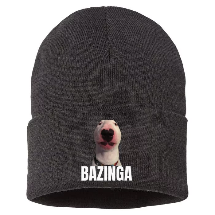 Cringe Meme Dog Genz Trendy Teenager Slang Sustainable Knit Beanie