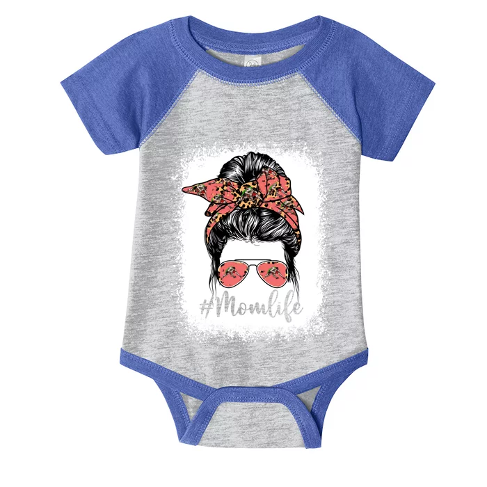 Cute Mother's Day Wrestling Mom Life Messy Bun Game Day Gift Infant Baby Jersey Bodysuit