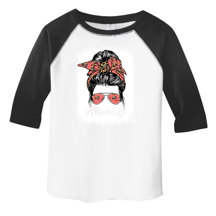 Cute Mother's Day Wrestling Mom Life Messy Bun Game Day Gift Toddler Fine Jersey T-Shirt