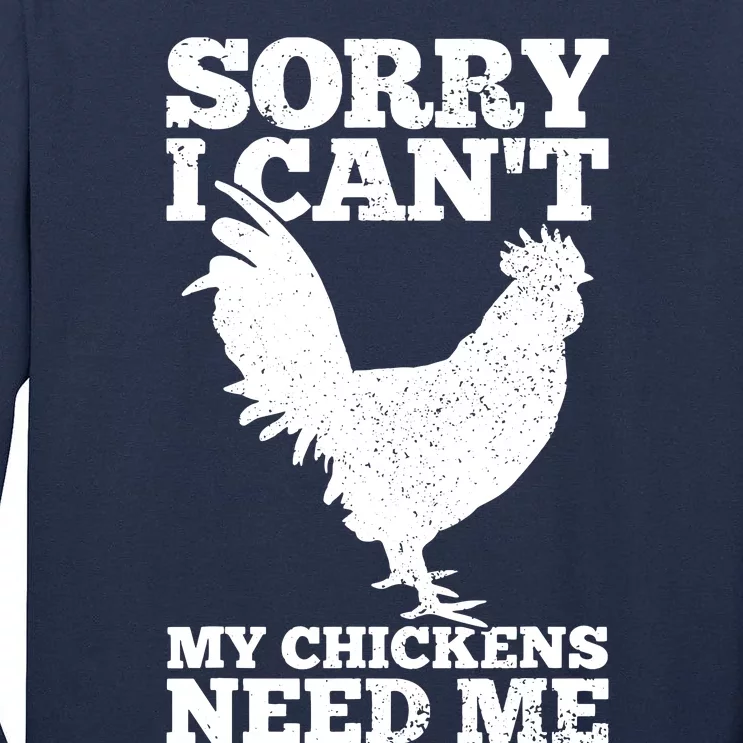 Chicken Mom Dad Funny Poultry Farmer Chicken Lover Gift Tall Long Sleeve T-Shirt