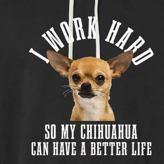 Chihuahua Mom Dog Dad Funny Chihuahua Garment-Dyed Fleece Hoodie