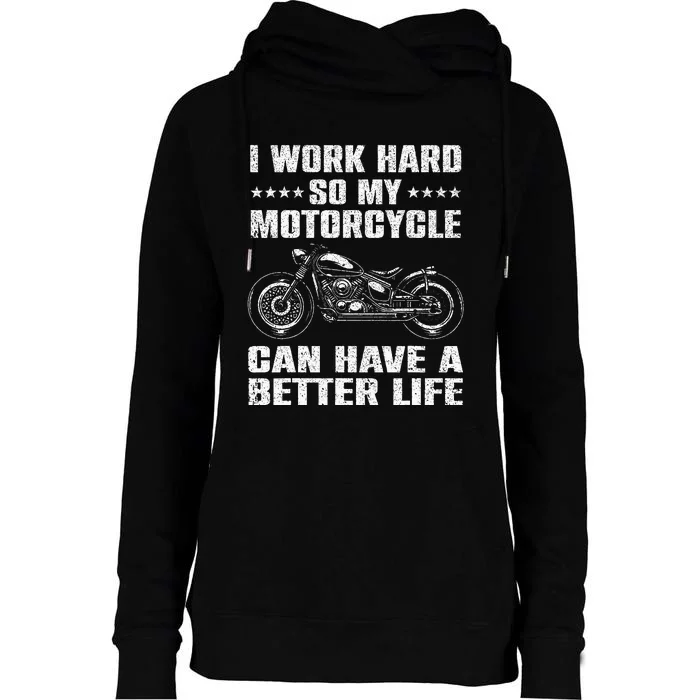 Cool Motorcycle Design For Men Women Motorcycle Lover Rider Womens Funnel Neck Pullover Hood