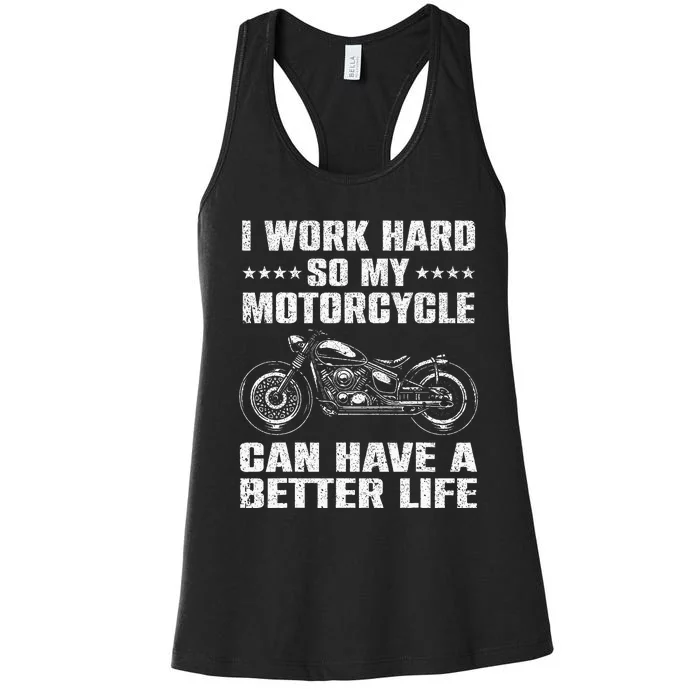 Cool Motorcycle Design For Men Women Motorcycle Lover Rider Women's Racerback Tank