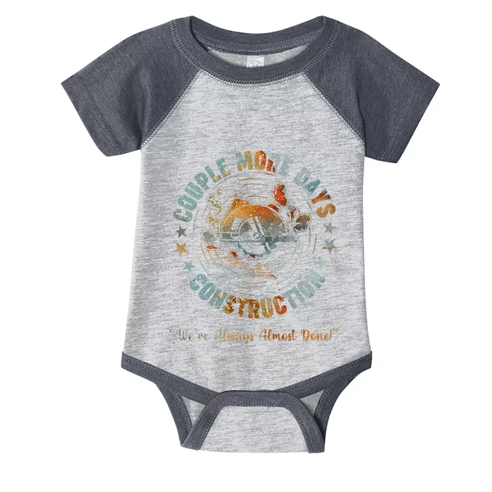 C.Ouple More Days Mechanic We’Re Always Almost Done Mechanics Infant Baby Jersey Bodysuit