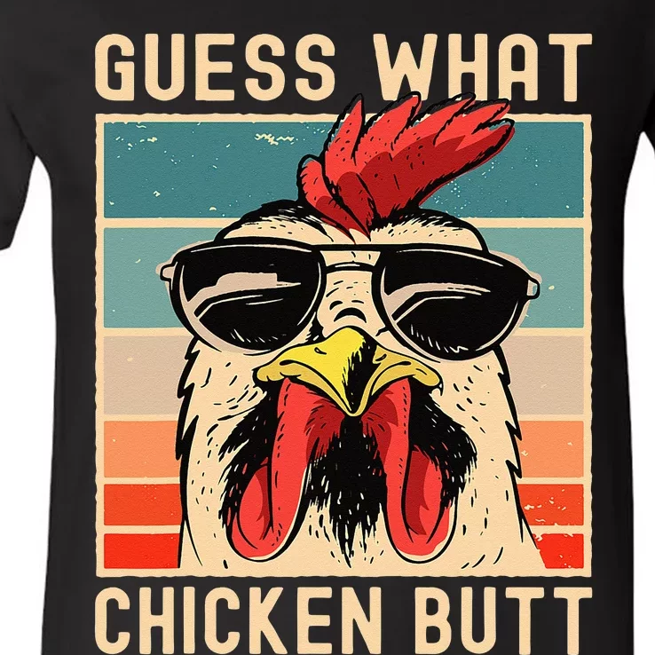 Chicken Meme Design Guess What Chicken Butt V-Neck T-Shirt