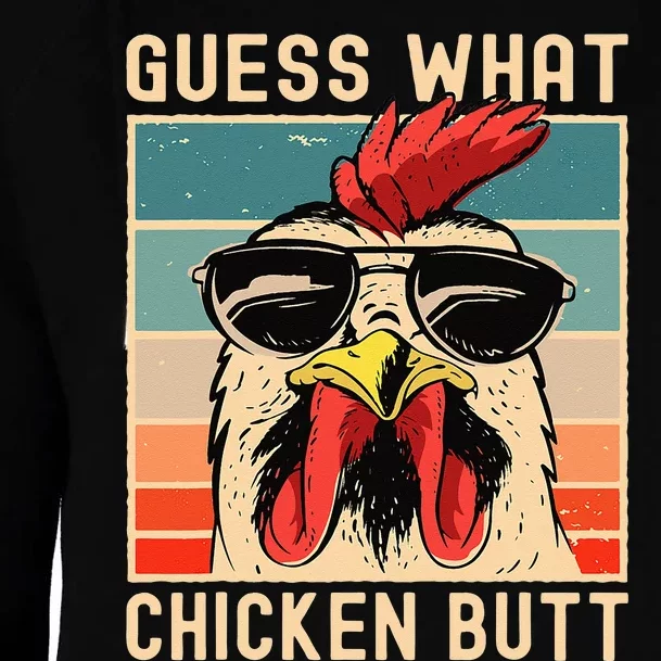 Chicken Meme Design Guess What Chicken Butt Womens Funnel Neck Pullover Hood