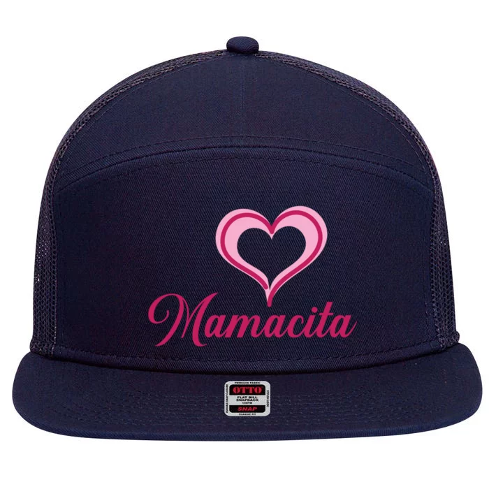 Cute Mother’s Day Love Heart Mamacita Funny Gift 7 Panel Mesh Trucker Snapback Hat