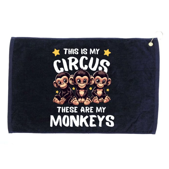 Chimpanzee MotherS Day Mum Monkey Circus Funny Great Gift Grommeted Golf Towel