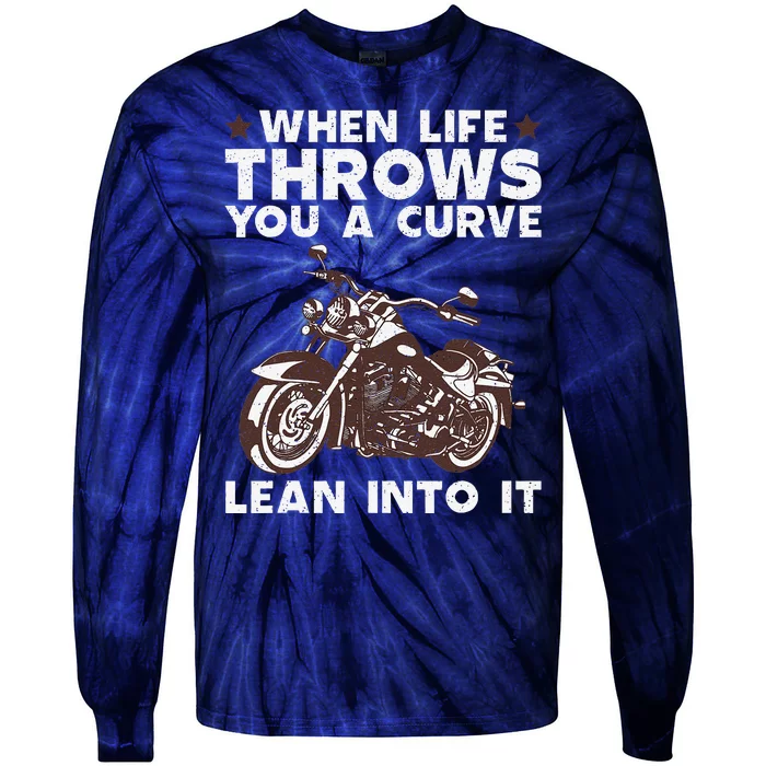 Cool Motorcycle Design Motor Cycle Rider Biker Tie-Dye Long Sleeve Shirt