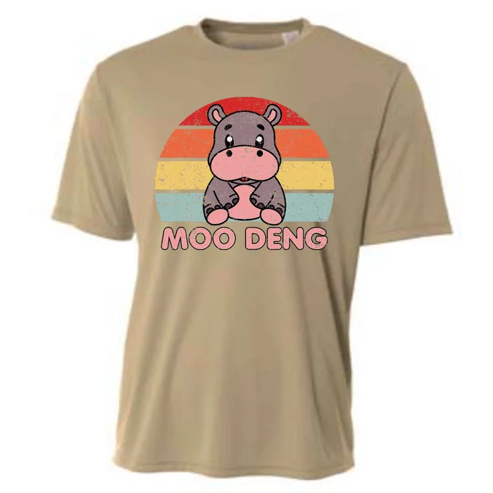 Cute Moo Deng Baby Hippo Vintage Zoo Baby Hippo Cooling Performance Crew T-Shirt