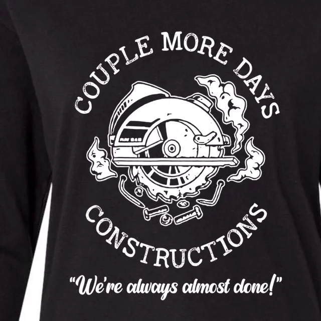 Couple More Days Construction American Womens Cotton Relaxed Long Sleeve T-Shirt