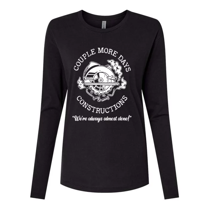 Couple More Days Construction American Womens Cotton Relaxed Long Sleeve T-Shirt