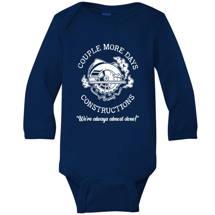 Couple More Days Construction American Baby Long Sleeve Bodysuit