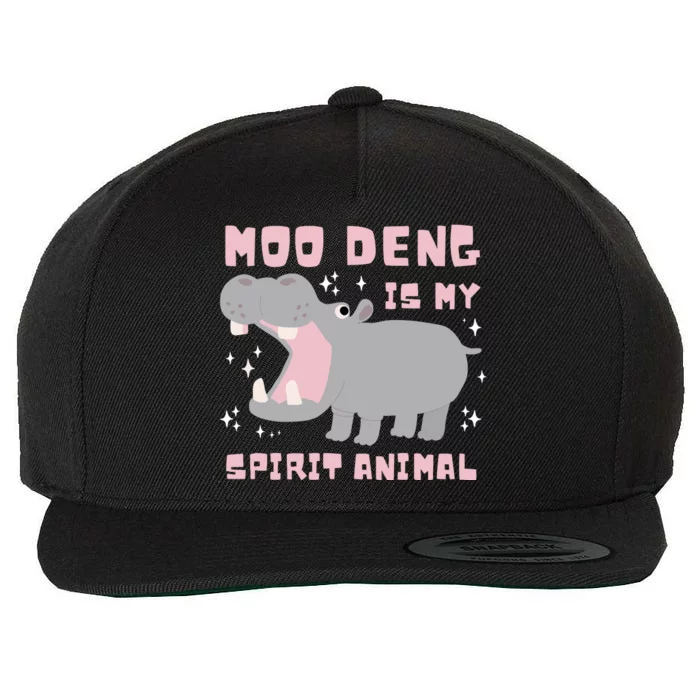 Cute Moo Deng Is My Spirit Animal Wool Snapback Cap